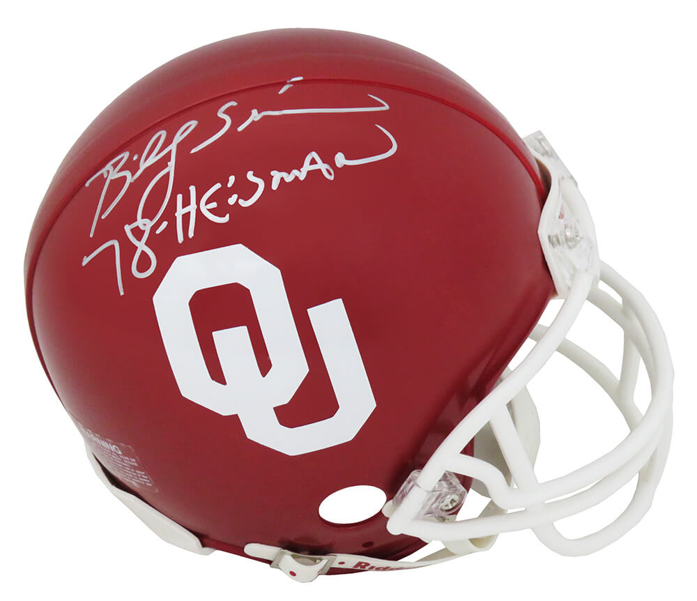 Billy Sims Signed Oklahoma Sooners Riddell (VSR4) Mini Helmet w/78 Heisman - SIMMIN307 - Billy Sims Signed Oklahoma Sooners Riddell (VSR4) Mini Helmet w/78 Heisman product image