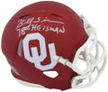 Billy Sims Signed Oklahoma Sooners Riddell Speed Mini Helmet w/78 Heisman - SIMMIN308 - Billy Sims Signed Oklahoma Sooners Riddell Speed Mini Helmet w/78 Heisman product image