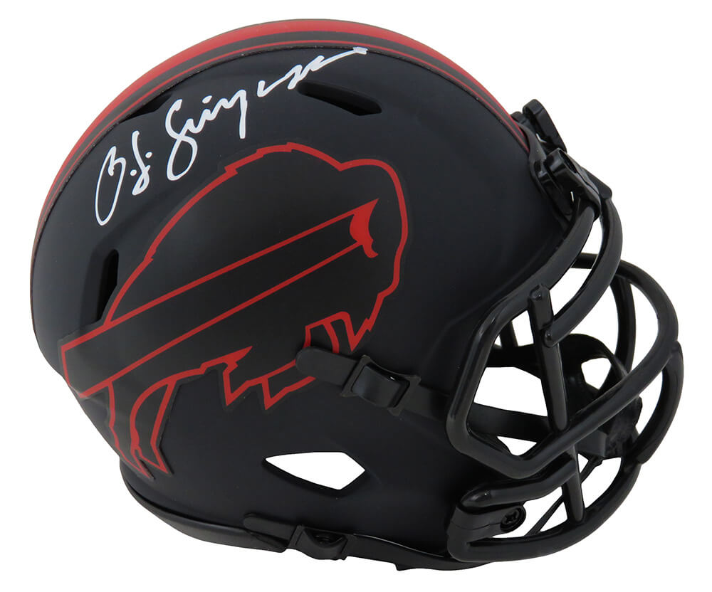 O.J. Simpson Signed Buffalo Bills Eclipse Black Matte Riddell Speed Mini Helmet - SIMMIN334 - O.J. Simpson Signed Buffalo Bills Eclipse Black Matte Riddell Speed Mini Helmet product image