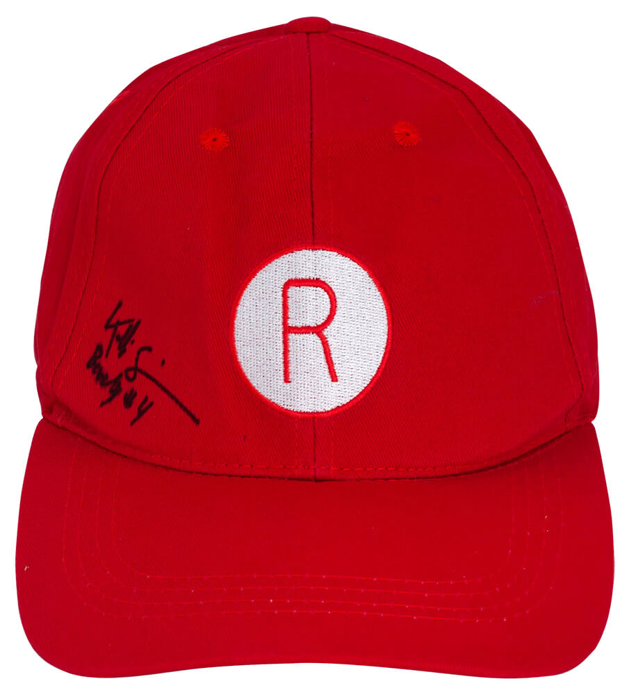 Kelli Simpkins Signed Rockford Peaches Red Costume Baseball Hat w/Beverly #4 - SIMOTH501 - Kelli Simpkins Signed Rockford Peaches Red Costume Baseball Hat w/Beverly #4 product image