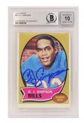 O.J. Simpson Signed Buffalo Bills 1970 Topps Football Rookie Card #90 (Beckett Encapsulated/ Auto Grade 10) - SIMCAR312 - O.J. Simpson Signed Buffalo Bills 1970 Topps Football Rookie Card #90 (Beckett Encapsulated/ Auto Grade 10) product image