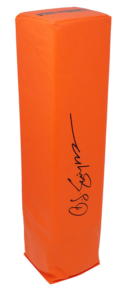 O.J. Simpson Signed Orange Endzone Football Pylon - SIMPYL300 - O.J. Simpson Signed Orange Endzone Football Pylon product image