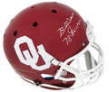 Billy Sims Signed Oklahoma Sooners White Schutt Full Size Replica Helmet w/78 Heisman - SIMREP306 - Billy Sims Signed Oklahoma Sooners White Schutt Full Size Replica Helmet w/78 Heisman product image