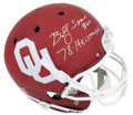 Billy Sims Signed Oklahoma Sooners Schutt Full Size Replica Helmet w/78 Heisman - SIMREP307 - Billy Sims Signed Oklahoma Sooners Schutt Full Size Replica Helmet w/78 Heisman product image