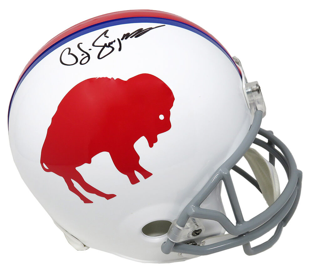 O.J. Simpson Signed Buffalo Bills Throwback White Riddell Full Size Replica Helmet - SIMREP310 - O.J. Simpson Signed Buffalo Bills Throwback White Riddell Full Size Replica Helmet product image