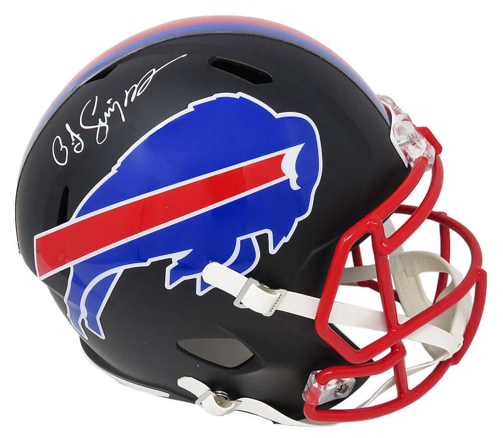 O.J. Simpson Signed Buffalo Bills Flat Black Matte Riddell Speed Full Size Replica Helmet - SIMREP312 - O.J. Simpson Signed Buffalo Bills Flat Black Matte Riddell Speed Full Size Replica Helmet product image