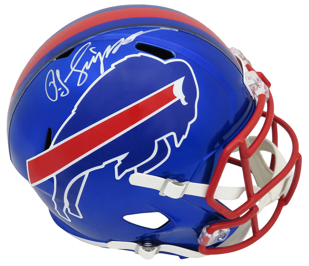O.J. Simpson Signed Buffalo Bills FLASH Riddell Full Size Speed Replica Helmet - SIMREP321 - O.J. Simpson Signed Buffalo Bills FLASH Riddell Full Size Speed Replica Helmet product image