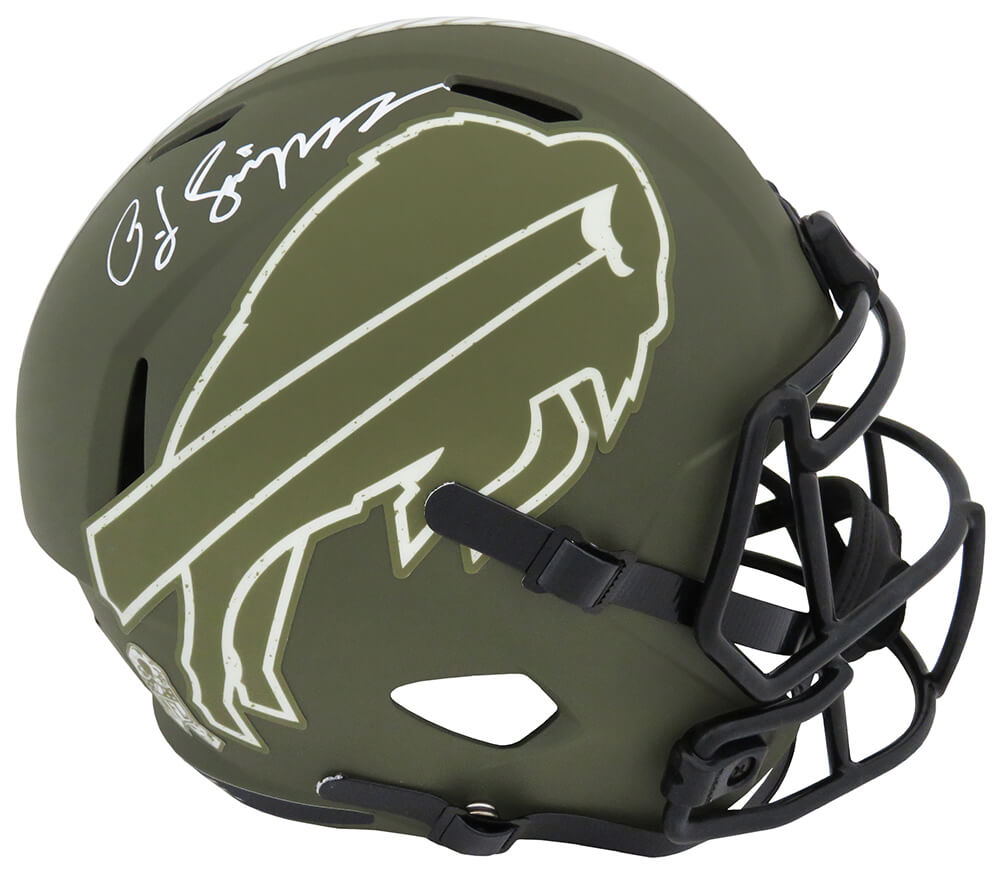 O.J. Simpson Signed Buffalo Bills Salute to Service Riddell Full Size Speed Replica Helmet - SIMREP326 - O.J. Simpson Signed Buffalo Bills Salute to Service Riddell Full Size Speed Replica Helmet product image
