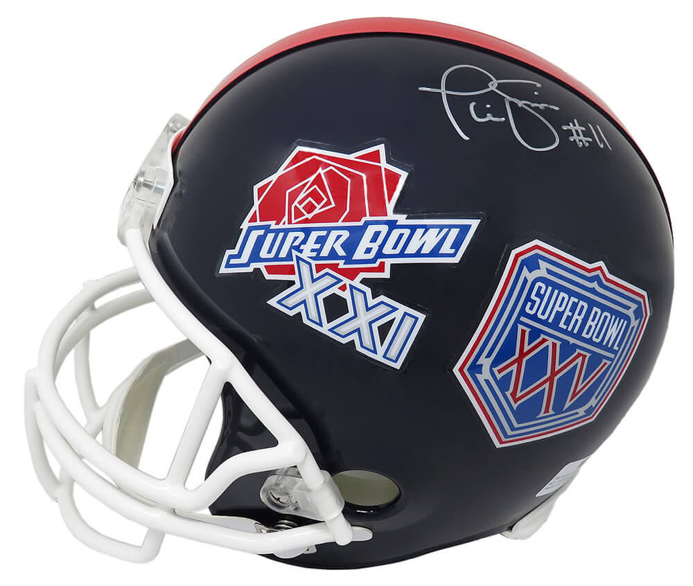 Phil Simms Signed New York Giants Super Bowl XXI & XXV Champs Logo Riddell Full Size Replica Helmet - SIMREP331 - Phil Simms Signed New York Giants Super Bowl XXI & XXV Champs Logo Riddell Full Size Replica Helmet product image