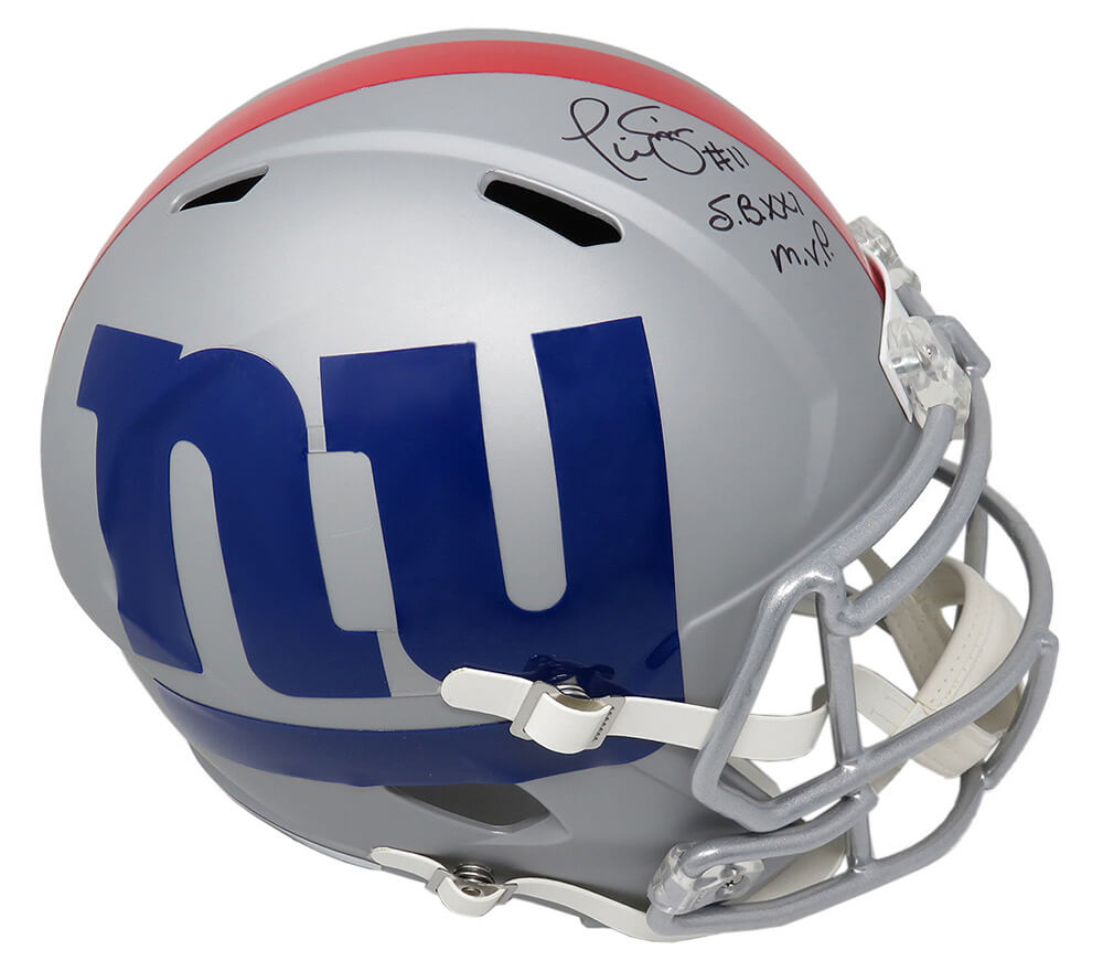 Phil Simms Signed New York Giants AMP Alternate Series Riddell Speed Full Size Replica Helmet w/SB XXI MVP - SIMREP332 - Phil Simms Signed New York Giants AMP Alternate Series Riddell Speed Full Size Replica Helmet w/SB XXI MVP product image