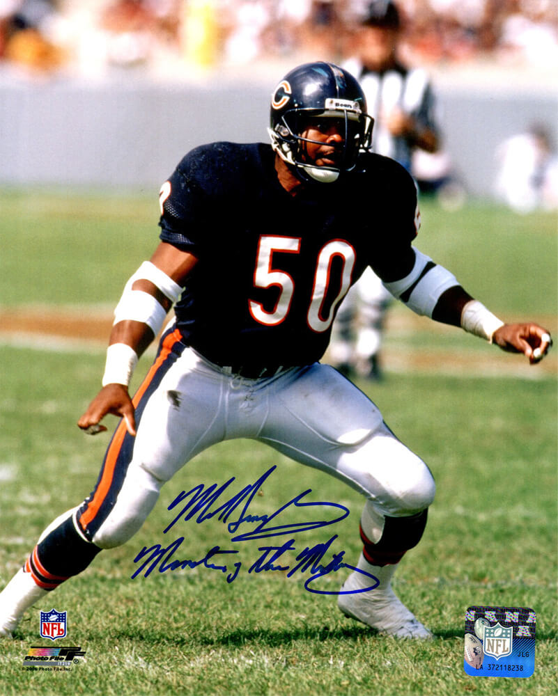 Mike Singletary Signed Chicago Bears Action Stance 8x10 Photo w/Monsters of the Midway - SIN08P305 - Mike Singletary Signed Chicago Bears Action Stance 8x10 Photo w/Monsters of the Midway product image