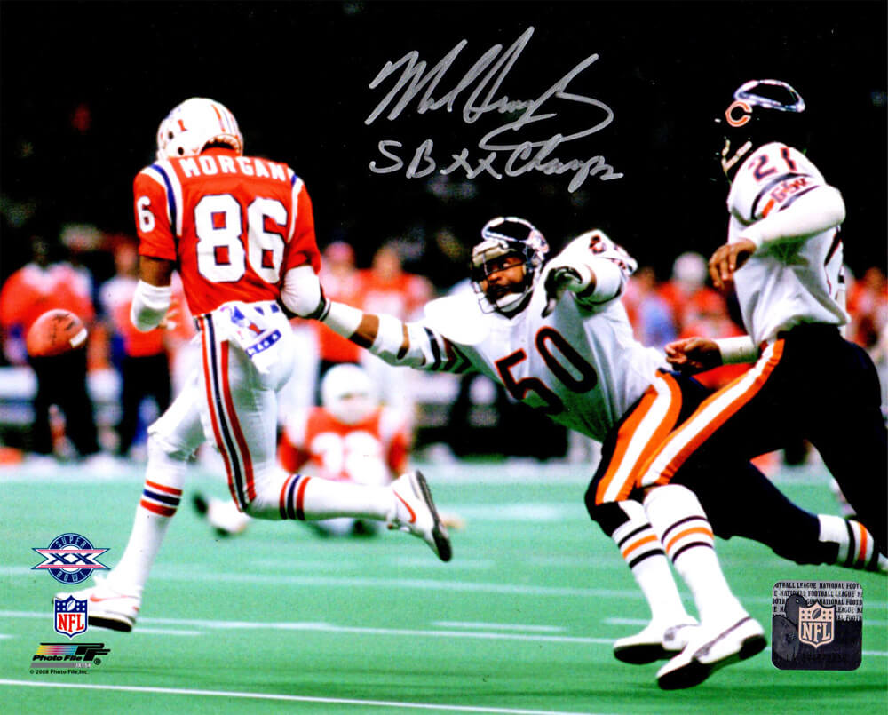 Mike Singletary Signed Chicago Bears Super Bowl XX vs Patriots 8x10 Photo w/SB XX Champs - SIN08P307 - Mike Singletary Signed Chicago Bears Super Bowl XX vs Patriots 8x10 Photo w/SB XX Champs product image