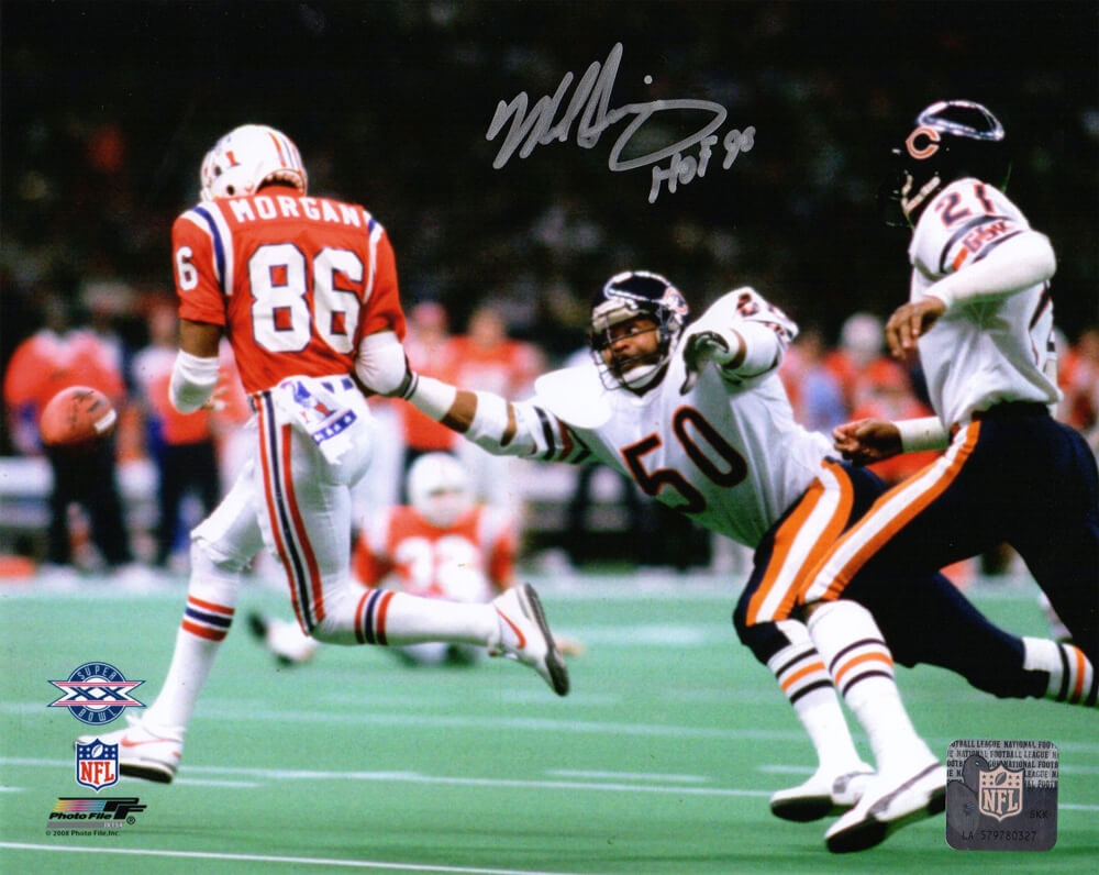 Mike Singletary Signed Chicago Bears Super Bowl XX Action 8x10 Photo w/HOF'98 - SIN08P308 - Mike Singletary Signed Chicago Bears Super Bowl XX Action 8x10 Photo w/HOF'98 product image