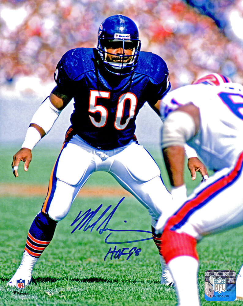 Mike Singletary Signed Chicago Bears vs Bills Action 8x10 Photo w/HOF'98 - SIN08P312 - Mike Singletary Signed Chicago Bears vs Bills Action 8x10 Photo w/HOF'98 product image