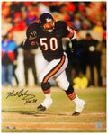 Mike Singletary Signed Chicago Bears Navy Jersey Action 16x20 Photo w/HOF'98 - SIN16P313 - Mike Singletary Signed Chicago Bears Navy Jersey Action 16x20 Photo w/HOF'98 product image