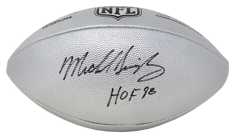 Mike Singletary Signed Wilson Duke Silver Metallic NFL Full Size Replica Football w/HOF'98 - SINFTB319 - Mike Singletary Signed Wilson Duke Silver Metallic NFL Full Size Replica Football w/HOF'98 product image