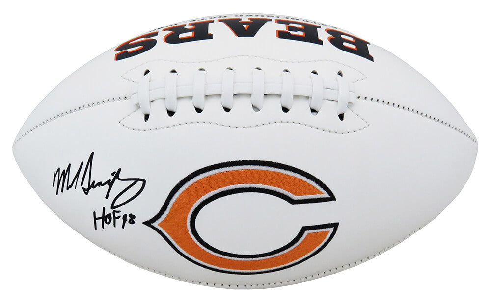 Mike Singletary Signed Chicago Bears White Logo Football w/HOF'98 - SINFTB321 - Mike Singletary Signed Chicago Bears White Logo Football w/HOF'98 product image
