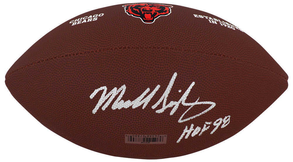 Mike Singletary Signed Wilson Bears Brown Logo Football w/HOF'98 - SINFTB327 - Mike Singletary Signed Wilson Bears Brown Logo Football w/HOF'98 product image