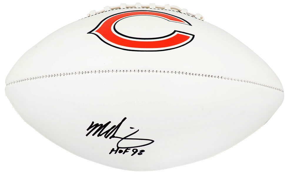 Mike Singletary Signed Chicago Bears Franklin White Logo Football w/HOF'98 - SINFTB330 - Mike Singletary Signed Chicago Bears Franklin White Logo Football w/HOF'98 product image