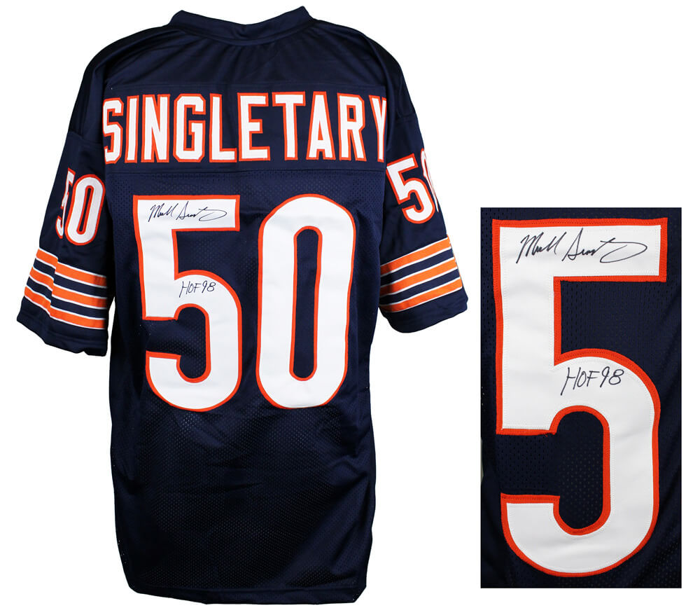 Mike Singletary Signed Navy Custom Jersey w/HOF 98 - SINJRY302 - Mike Singletary Signed Navy Custom Jersey w/HOF 98 product image