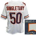 Mike Singletary Signed White Throwback Custom Football Jersey w/SB XX Champs - SINJRY308 - Mike Singletary Signed White Throwback Custom Football Jersey w/SB XX Champs product image