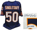 Mike Singletary Signed Navy Custom Football Jersey w/1985, 88 DPOY - SINJRY309 - Mike Singletary Signed Navy Custom Football Jersey w/1985, 88 DPOY product image