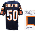 Mike Singletary Signed Navy Custom Jersey w/HOF'98  (Beckett) - SINJRY310 - Mike Singletary Signed Navy Custom Jersey w/HOF'98 (Beckett) product image