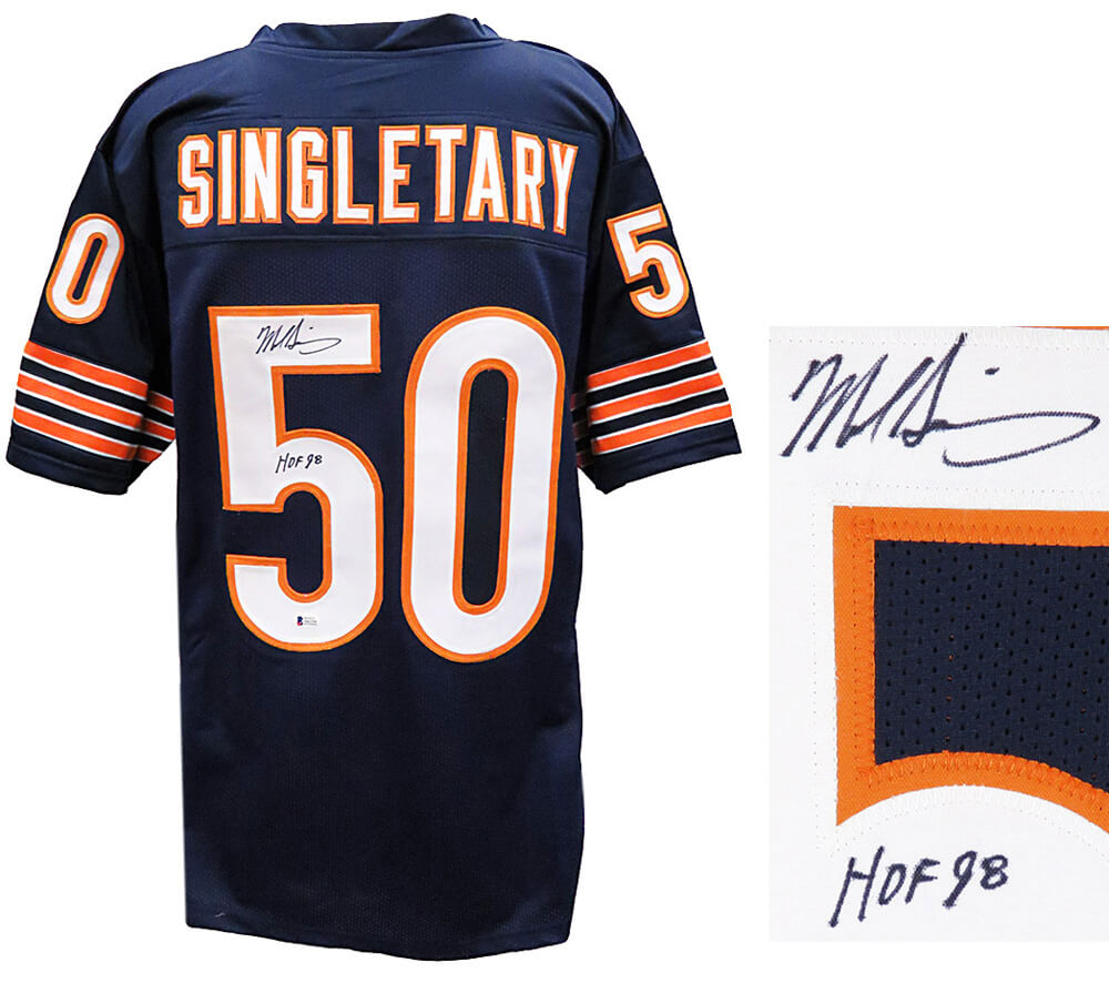 Mike Singletary Signed Navy Custom Jersey w/HOF'98  (Beckett) - SINJRY310 - Mike Singletary Signed Navy Custom Jersey w/HOF'98 (Beckett) product image
