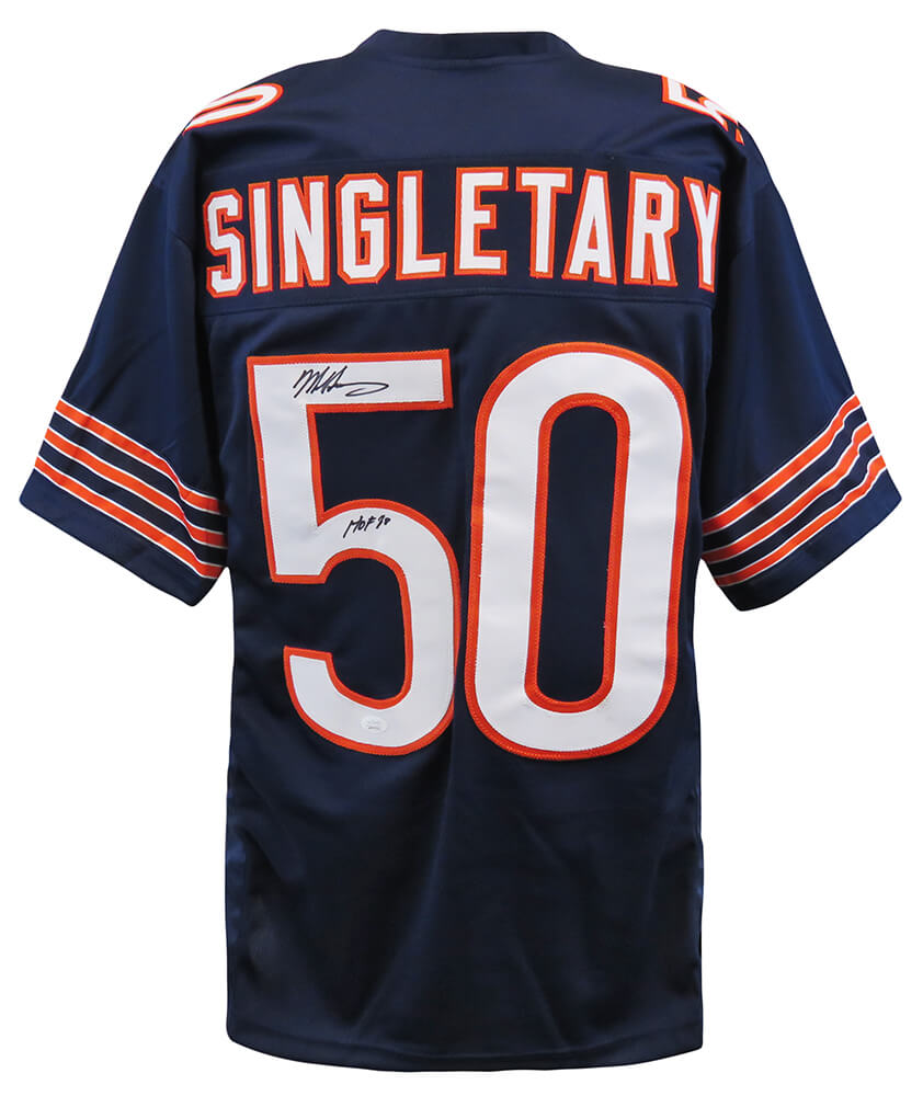 Mike Singletary Signed Navy Custom Football Jersey w/HOF'98  (JSA COA) - SINJRY312 - Mike Singletary Signed Navy Custom Football Jersey w/HOF'98 (JSA COA) product image