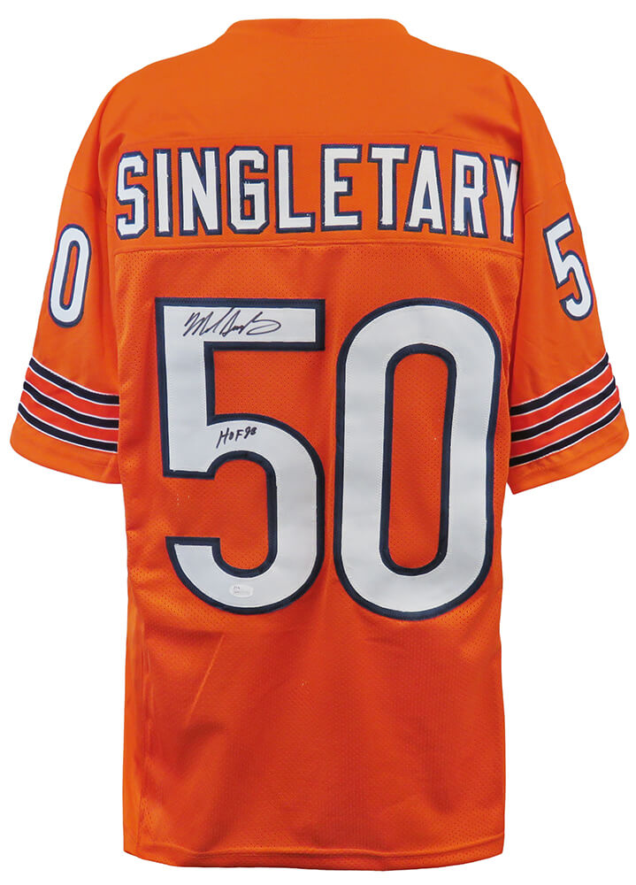 Mike Singletary Signed Orange Custom Football Jersey w/HOF'98  (JSA COA) - SINJRY313 - Mike Singletary Signed Orange Custom Football Jersey w/HOF'98 (JSA COA) product image