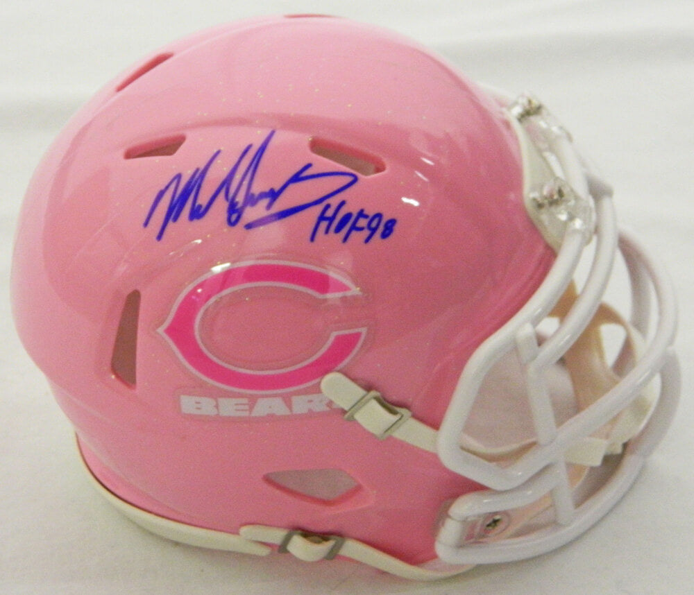 Mike Singletary Signed Chicago Bears Pink Riddell Mini Helmet w/HOF 98 - SINMIN311 - Mike Singletary Signed Chicago Bears Pink Riddell Mini Helmet w/HOF 98 product image