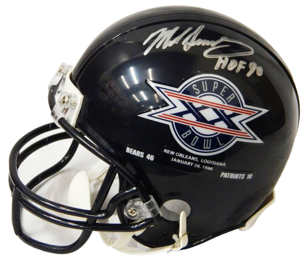 Mike Singletary Signed Chicago Bears / SB XX Champs Logo Riddell Mini Helmet w/HOF'98 - SINMIN317 - Mike Singletary Signed Chicago Bears / SB XX Champs Logo Riddell Mini Helmet w/HOF'98 product image