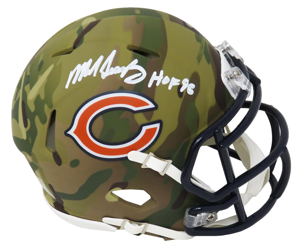 Mike Singletary Signed Chicago Bears CAMO Riddell Speed Mini Helmet w/HOF'98 - SINMIN323 - Mike Singletary Signed Chicago Bears CAMO Riddell Speed Mini Helmet w/HOF'98 product image