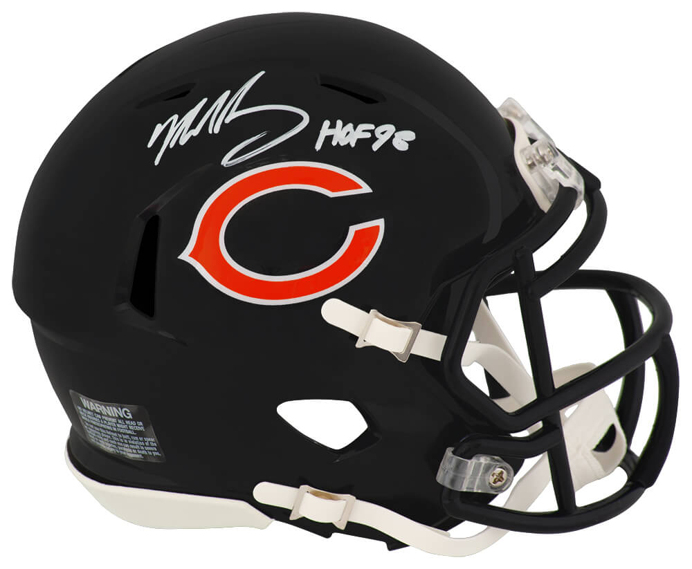 Mike Singletary Signed Chicago Bears Riddell Speed Mini Helmet w/HOF'98 - (In White) - SINMIN336 - Mike Singletary Signed Chicago Bears Riddell Speed Mini Helmet w/HOF'98 - (In White) product image