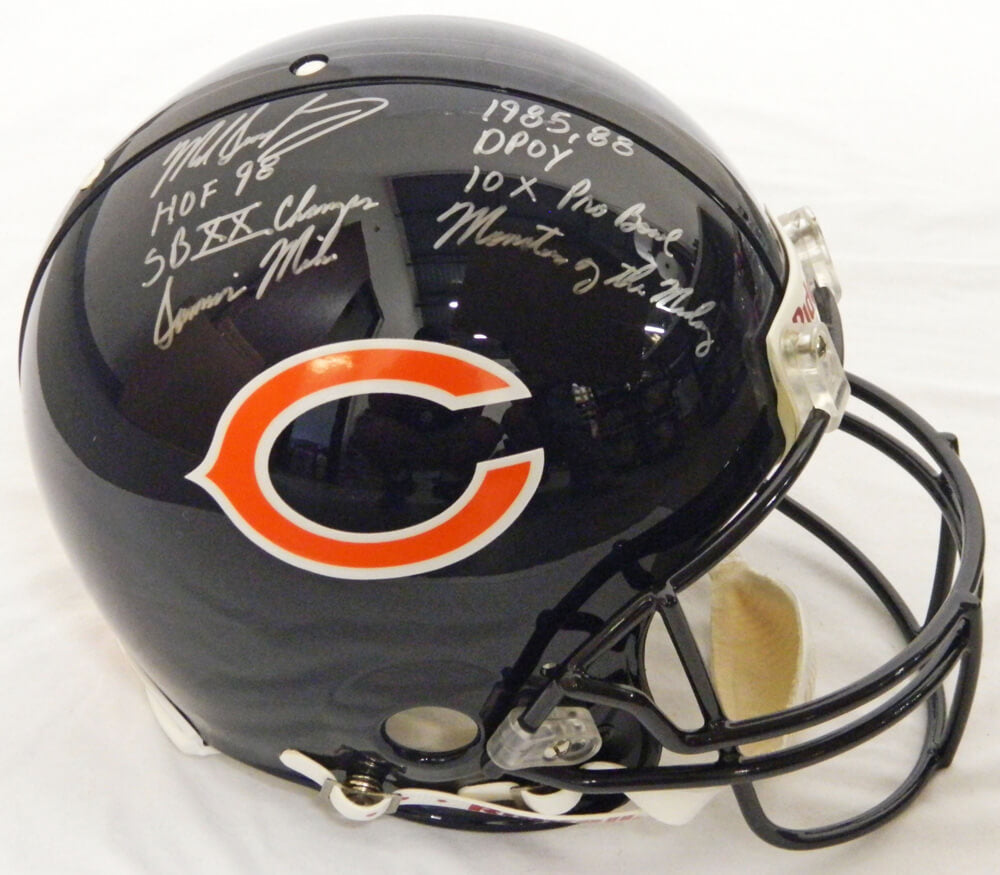 Mike Singletary Signed Chicago Bears Riddell ProLine Authentic Helmet w/6 Inscriptions - SINPRO303 - Mike Singletary Signed Chicago Bears Riddell ProLine Authentic Helmet w/6 Inscriptions product image