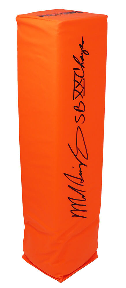 Mike Singletary Signed Orange Endzone Football Pylon w/SB XX Champs - SINPYL301 - Mike Singletary Signed Orange Endzone Football Pylon w/SB XX Champs product image