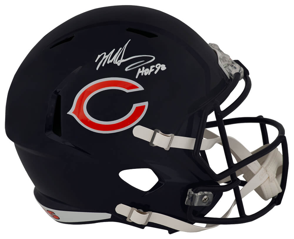 Mike Singletary Signed Chicago Bears Riddell Full Size Speed Replica Helmet w/HOF'98 - (In White) - SINREP328 - Mike Singletary Signed Chicago Bears Riddell Full Size Speed Replica Helmet w/HOF'98 - (In White) product image