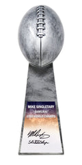 Mike Singletary Signed Football World Champion 15 Inch Replica Silver Trophy w/SB XX Champs - SINTRO300 - Mike Singletary Signed Football World Champion 15 Inch Replica Silver Trophy w/SB XX Champs product image