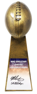 Mike Singletary Signed Football World Champion 15 Inch Replica Gold Trophy w/SB XX Champs - SINTRO301 - Mike Singletary Signed Football World Champion 15 Inch Replica Gold Trophy w/SB XX Champs product image