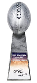 Mike Singletary Signed Football World Champion 15 Inch Replica Silver Trophy w/HOF'98 - SINTRO302 - Mike Singletary Signed Football World Champion 15 Inch Replica Silver Trophy w/HOF'98 product image