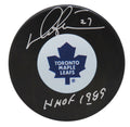 Darryl Sittler Signed Toronto Maple Leafs Logo Hockey Puck w/HOF 1989 - SITPUC400 - Darryl Sittler Signed Toronto Maple Leafs Logo Hockey Puck w/HOF 1989 product image