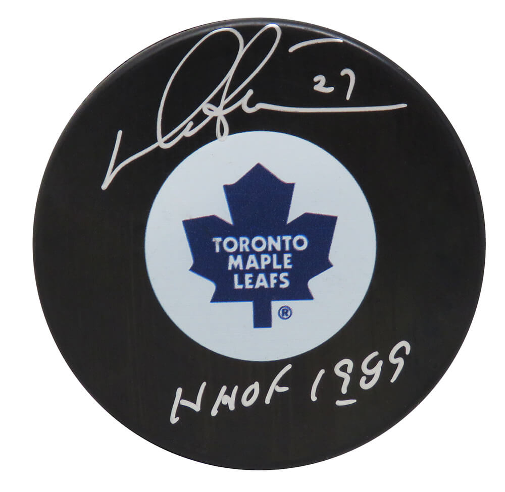 Darryl Sittler Signed Toronto Maple Leafs Logo Hockey Puck w/HOF 1989 - SITPUC400 - Darryl Sittler Signed Toronto Maple Leafs Logo Hockey Puck w/HOF 1989 product image