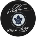 Darryl Sittler Signed Maple Leafs Logo Hockey Puck w/HHOF 1989 - SITPUC401 - Darryl Sittler Signed Maple Leafs Logo Hockey Puck w/HHOF 1989 product image