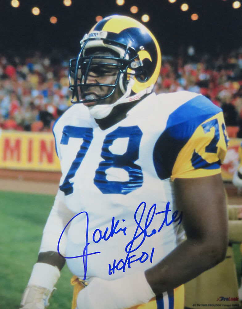 Jackie Slater Signed Rams Close Up 8x10 Photo w/HOF'01 - SLA08P301 - Jackie Slater Signed Rams Close Up 8x10 Photo w/HOF'01 product image
