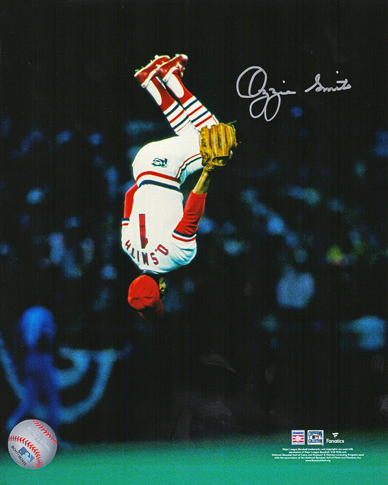 Ozzie Smith Signed St Louis Cardinals Flip Action 8x10 Photo - SMI08P104 - Ozzie Smith Signed St Louis Cardinals Flip Action 8x10 Photo product image