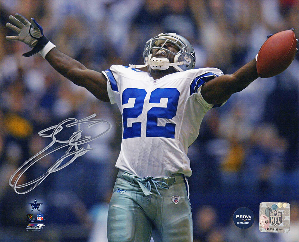 Emmitt Smith Signed Dallas Cowboys Celebration 8x10 Photo - SMI08P303 - Emmitt Smith Signed Dallas Cowboys Celebration 8x10 Photo product image