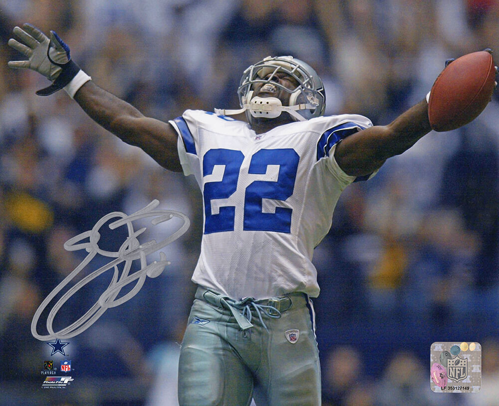 Emmitt Smith Signed Cowboys All-Time Rushing Leader Record Celebration 8x10 Photo - SMI08P304 - Emmitt Smith Signed Cowboys All-Time Rushing Leader Record Celebration 8x10 Photo product image