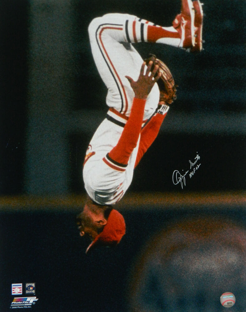 Ozzie Smith Signed Cardinals 'Flip' 16x20 Photo w/HOF'02 - SMI16P101 - Ozzie Smith Signed Cardinals 'Flip' 16x20 Photo w/HOF'02 product image