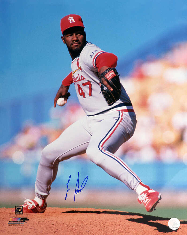 Lee Smith Signed St Louis Cardinals Grey Jersey Pitching Action 16x20 Photo - SMI16P120 - Lee Smith Signed St Louis Cardinals Grey Jersey Pitching Action 16x20 Photo product image