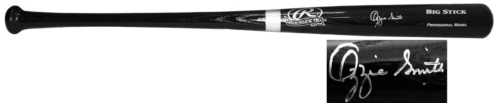 Ozzie Smith Signed Rawlings Big Stick Black Baseball Bat - SMIBAT100 - Ozzie Smith Signed Rawlings Big Stick Black Baseball Bat product image